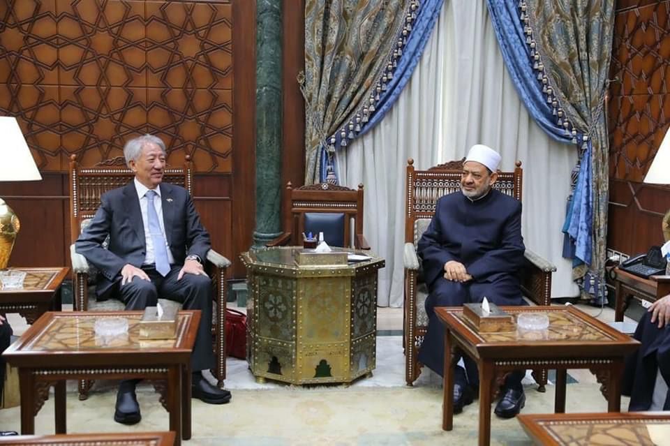 الإمام الأكبر يستقبل كبير وزراء سنغافورة لبحث سبل مواجهة قضايا الإرهاب وتغير المناخ.jpeg